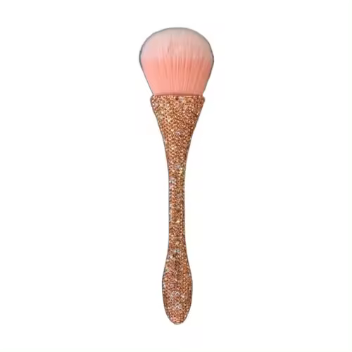 Brocha de maquillaje con diamantes de imitación, brocha de maquillaje portátil, brocha para base de maquillaje en polvo, brocha para quitar el polvo de las uñas brillante y esponjosa (01) - 1