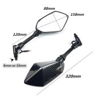 Par De Espejos Retrovisores Para Motocicleta Y Scooter Motocross Espejo Convexo De Fibra De Carbono 8/10mm Accesorios De Motocicleta - details 5