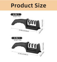 Afilador De Cuchillos De 3 Segmentos Para Cocina Multifuncional Portátil Con Piedra De Afilar Negra Material De Carburo De Tungsteno - details 6