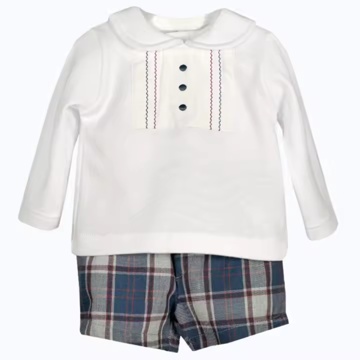 Calamaro conjunto de bebe niño con pantalon de cuadros - 1