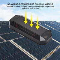Lámpara De Advertencia Solar LED Mini Para Coche Luz De Seguridad Nocturna Antirrobo Sin Cable Simulación De Alarma Cautelar Con Destello - details 2