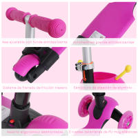 HOMCOM 3 en 1 Patinete para Niños de +18 Meses Scooter de 3 Ruedas con Asiento Extraíble Manillar Mango de Empuje Altura Ajustable 62x25x72,5 cm - details 5