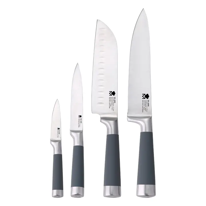 San Ignacio Set de 4 Cuchillos de Cocina Profesionales de Acero Inoxidable con Mangos de Silicona - 1