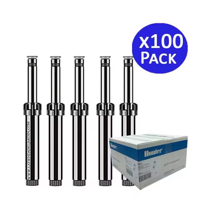 HUNTER Pack 100 Difusor Aspersor de riego 3 metros | Altura emergente 10 cm | Altura total 18,4 cm | rosca 1/2'' | Angulo ajustable - 1
