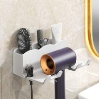 Soporte De Secador De Pelo De Pared Organizador De Almacenamiento Para Lámpara De Pelo Y Rectificador Estante De Baño - details 4
