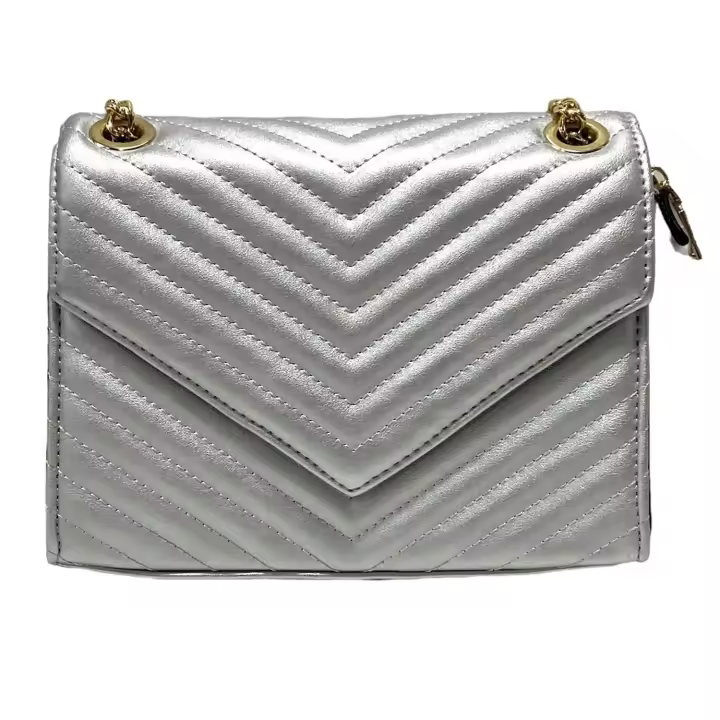 Bolso Rigido Acolchado Plata - 1