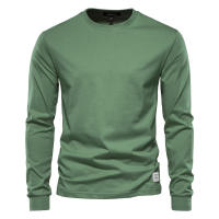 Camisetas de manga larga a la moda de otoño para hombre, camisetas de manga larga de color liso de talla europea, camisetas interiores de algodón para hombre - details 10