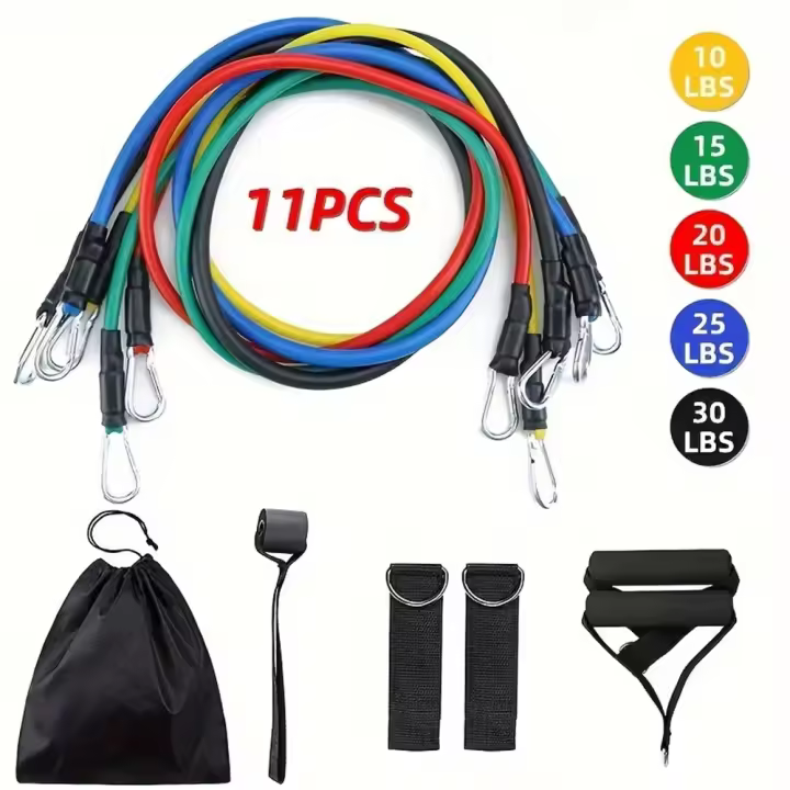 Conjunto De 11 Correas De Entrenamiento Muscular Multifuncional Resistencia De Cuerda Elástica Para Ejercicios De Fuerza Unisex - 1