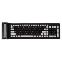Mini teclado inalámbrico de silicona suave, portátil, Flexible, enrollable, resistente al agua, lavable, con receptor USB para PC, tableta y portátil - details 0