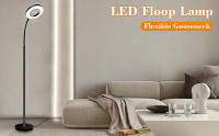 Lámpara de Pie LED 12W con Cuello Cisne Flexible 360°, Forma Aro de luz 6 pulgadas, 4 Temperatura de Color, 6 Niveles de Brillo, Temporizador, Memoria De Configuración, Lampara para Sala o Dormitorio, Negro - details 8