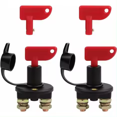 Paquete de 2 interruptores de desconexión de batería automotriz de 12 V/24 V, interruptor de corte de energía y de emergencia - 1