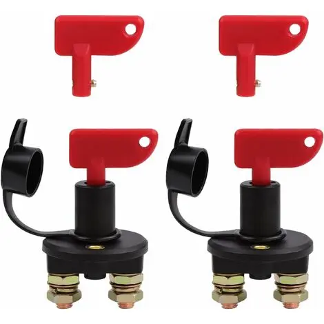Paquete de 2 interruptores de desconexión de batería automotriz de 12 V/24 V, interruptor de corte de energía y de emergencia - 1