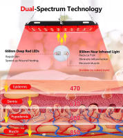 Lámpara De Luz Roja LED Con Infrarrojo Para Cuidado De La Salud Y Belleza Terapia De Luz Para El Cuerpo Completo Y Rostro Alivio De Dolor Muscular Articular Rejuvenecimiento De Piel - details 10