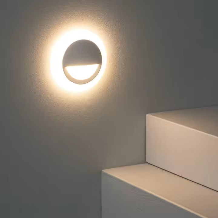 Ledkia Baliza Exterior LED 3W Empotrable Pared Circular Blanco Occulare - 1