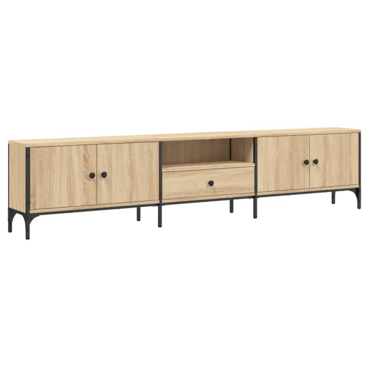 Mueble TV combinadoMueble de TV cajón madera ingeniería roble Sonoma 200x25x44 cm - 1