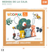 WOOMAX - Laberinto de madera y apilamiento animales, Ábaco, Zookabee, Safari, Juguetes niños 2 años, Torre de aprendizaje, Regalos originales bebés 1 año, Juego apilar, Motricidad fina - details 5