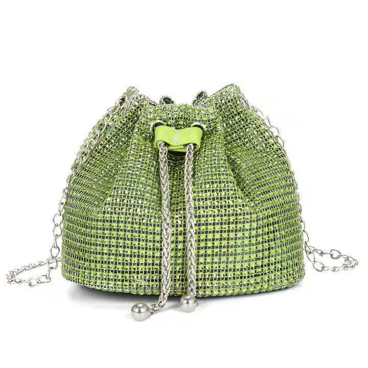 Bolso de cubo ligero y casual de negocios con decoración de rhinestones, diseño con cordón, bolso transparente con perlas falsas, bolso de noche elegante y exquisito de lujo discreto con rhinestones, perfecto para fiestas, cenas, vestidos navideños - 1