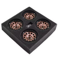 4Pcs Rueda De Aleación De Aluminio CNC 2.2 Con Encaje Para Coche RC 1/10 Axial SCX10 90046 AXI03007 TRX4 VS4-10 Gen8 Rojo Y Negro - details 3