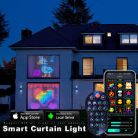 Luces De Navidad Fairy Colorida LED Cadena Bluetooth RGBIC Adresable Para Cortina Guirnalda Decoración De Pared Fiesta Boda - details 0