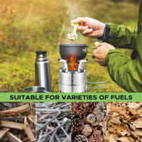 Estufa De Camping Portátil Para Sobrevivencia Quemando Madera Y Alcohol Para Excursiones Al Aire Libre Y BBQs Small Dual Fuel Camp Stove - details 1