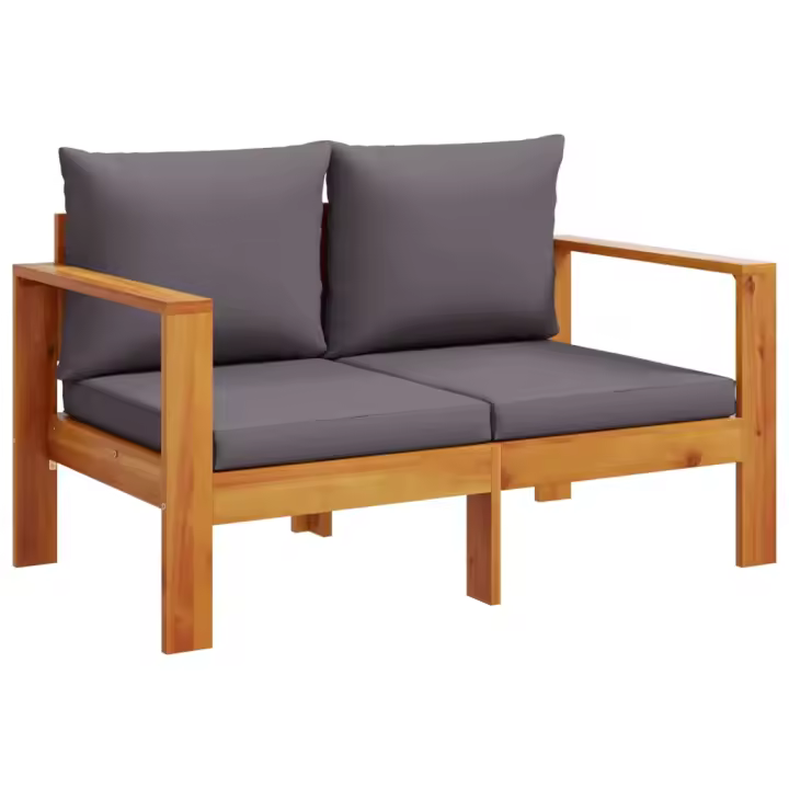 Sofá de Jardín 2 plazas con cofres Madera de Acacia - 1