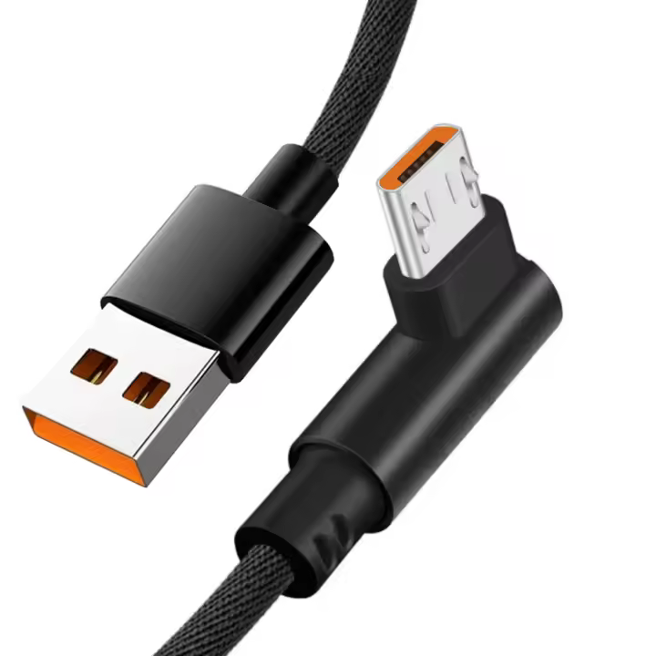 Cable Micro USB NNBILI De 90 Grados Para Samsung S7 Xiaomi Carga Rápida 2.4A Cable USB Para Smartphone Android Longitudes De 1m/2m/3m - 1