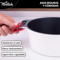 LA MOUSTACHE Cacerola de Aluminio Fundido con Revestimiento de Titanio Tapa de Cristal y Asas de Silicona (Kleiman) - details 2
