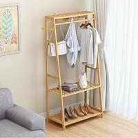 Perchero Burro de Bambú, Armario Abierto Madera Perchero de Pie con 3 Estantes y 10 Ganchos para Ropa Zapatos Bolsas Canastas Burro Ropa Multifuncional para Dormitorio Salón 80 x 44 x 165cm - details 9