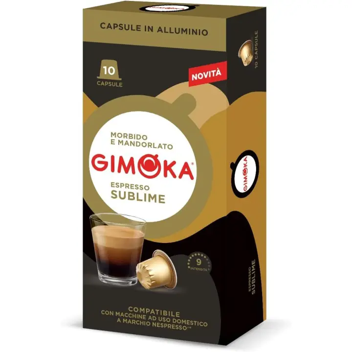 Cápsulas Aluminio -Compatible Para Nespresso Gimoka- 10 Cápsulas - Sabor SUBLIME - Resistencia 9 - Made In Italy - 1
