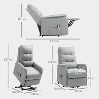 Silla TV con Ayuda vertical Chaise longue Eléctrica, reclinable, Silla TV con Mando a Distancia, bolsos laterales, Muelles ensacados y ropa de Cama Adecuado para Salas de estar, hasta 150 kg de peso, Gris - details 6