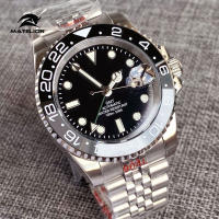 Reloj Automático NH34A 20ATM Impermeable 40mm Dial Negro GMT Correa De Acero Pulido Bucle Rotatorio De 120 Clicks Para Hombres - details 5