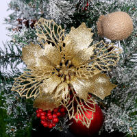 Poinsettia Artificial De Flores Plateado Dorado Rojo Para Decoración De Navidad Árbol De Navidad Regalos De Año Nuevo Decoración De Casa - details 9
