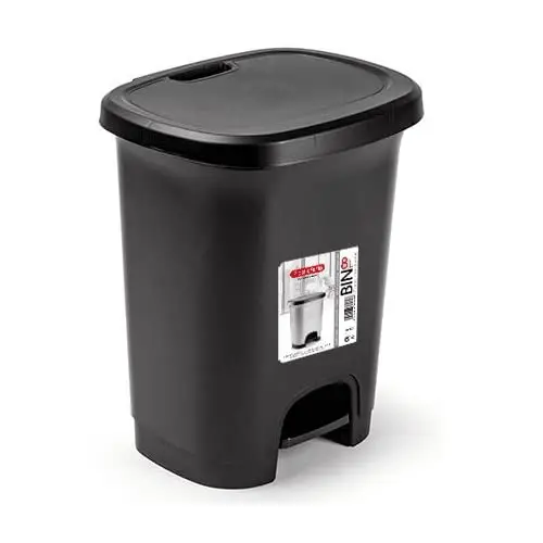 C.A - Cubo de Basura de Plástico con Apertura a Pedal - Libre de BPA - 8 Litros de Capacidad - 30 cm Alto x 25 cm Ancho x 21 cm Fondo - 1