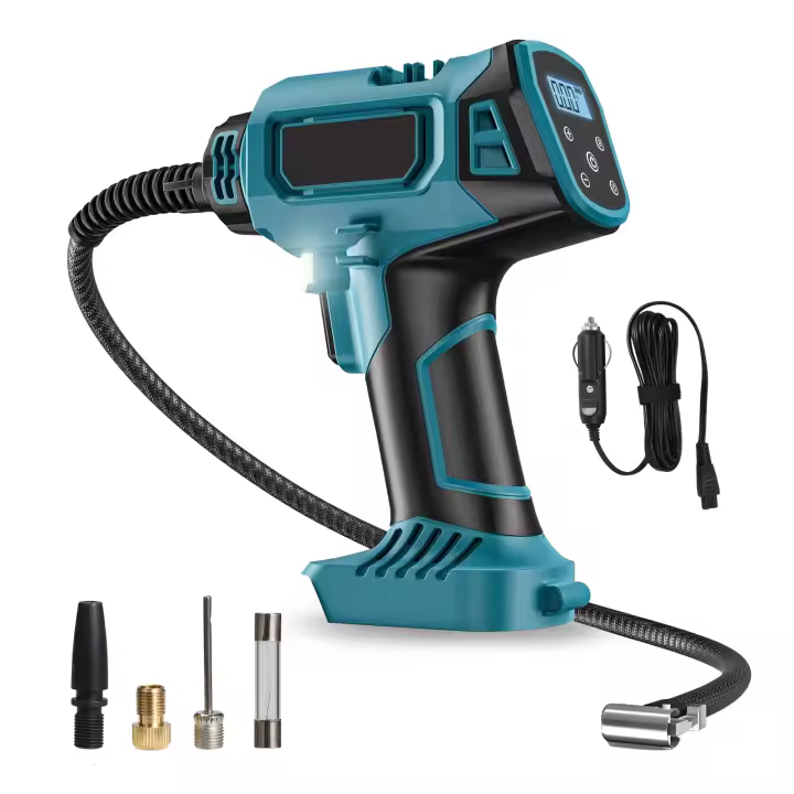 Bomba inflable inalámbrica con pantalla Digital, bomba de aire eléctrica portátil para coche, de 18V batería Makita, herramienta neumática sin batería，Inflación rápida，Bomba inflable - 1