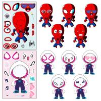 6 Hojas De Pegatinas De Rompecabezas Con Caras De Superhéroes Avengers Para Niños Juego DIY De Creación Propia Juguetes Educativos Tamaño 3x7cm - details 5