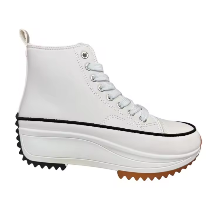 Everlyx - Zapatillas Bota Plataforma Mujer - Sneakers de Moda - Piel Sintética Blancas - FF828 - 1