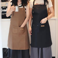Bib Apron Ajustable De Moda Para Cocina Con Bolsillos Impermeable Y Antiaceite Para Chef De Restaurante Trabajo En La Cocina Uniforme De Barbero Para Hombres Y Mujeres - details 1