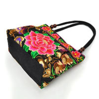 Bolso Pequeño Para Mujer Estilo Étnico Bordado En Lona Bolso De Mano Moda Con Cierre De Cremallera Doble Correa Versátil - details 13