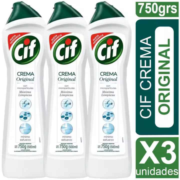 KH7 Limpiador Multiusos en Crema CIF Original 750ml - Pack 3 - 1