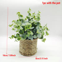 Planta Artificial De Eucalipto En Maceta Cilíndrica Para Decoración De Oficina Y Fiestas Prop De Exhibición De BONSAI - details 1