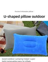 Almohada Inflable Portátil Para Viajes Y Camping Soporte De Cuello Y Espalda PVC Cómoda Para Planes Y Descanso Al Aire Libre - details 0