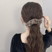 Nuevas Horquillas De Cabello Con Puntos Para Mujer Tamaño Grande Impresión Estilo Negro Gris Accesorio De Cabello Elástico Decorativo - details 3