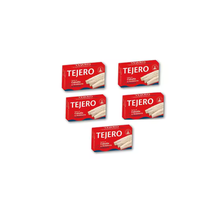 5 unidades -  Filetes de Caballa de Andalucia Al Natural TEJERO 120gr - 1