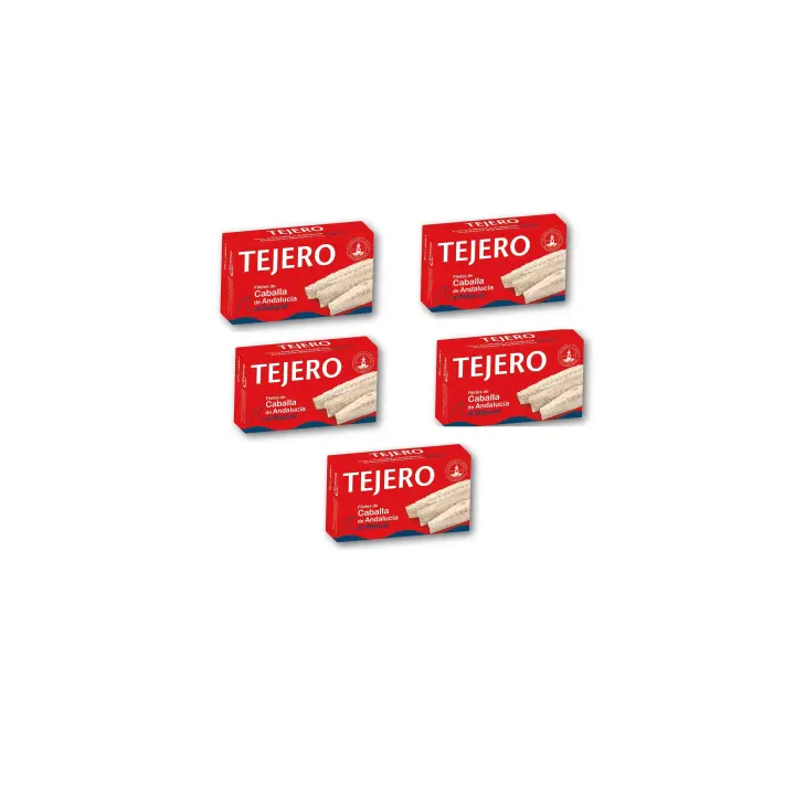 5 unidades -  Filetes de Caballa de Andalucia Al Natural TEJERO 120gr - 1