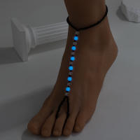 Pulsera De Tobillo Para Mujer Estilo Bohemio Colorido Con Cuentas Luminosas Joyería De Moda Hecha De Aleación De Hierro Y Resina - details 2