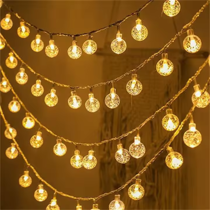 Luces De Balón De Cristal LED Cadena De Luz Con Pilas Decoración Romántica Para Jardín Fiesta Navidad Festival - 1