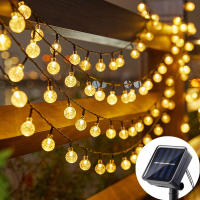 Luces De Cadena LED De Cristal Solar Con 50 LED Y 8 Modos De Iluminación IP65 Decoración De Navidad Para Jardín Y Fiestas Guirnalda De Luz Faeira - details 0