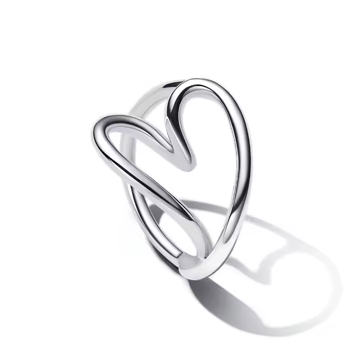 Pandora - Anillo de corazón orgánico - Plata de Ley - 1