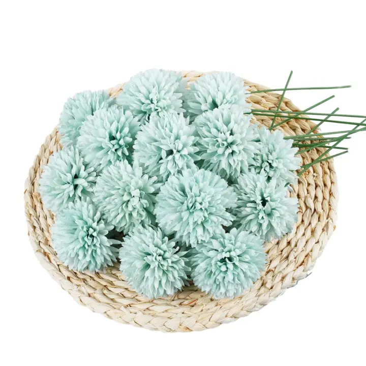 Flores Artificiales 10 piezas Bola de crisantemo de Seda - 1