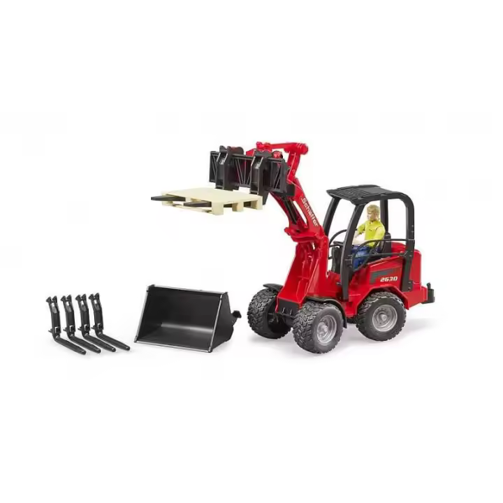 Bruder Schäffer Compact 2034 Cargadora Miniatura Alta Capacidad de Transporte - Figura Móvil Incluida - 1